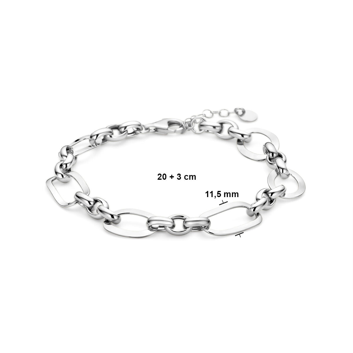 Bracelet en argent pour femme rhodié