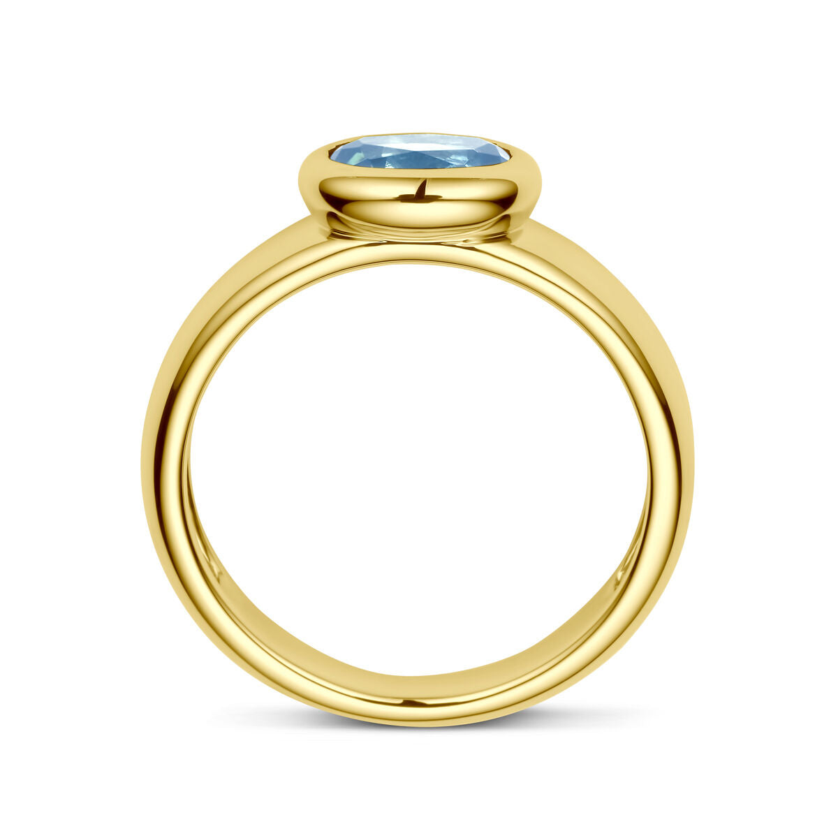 bague topaze bleue de Londres en or jaune 14K