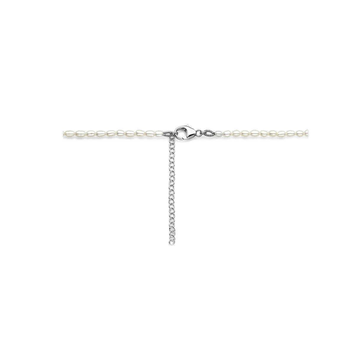 Collier argent pour femme perles rhodié