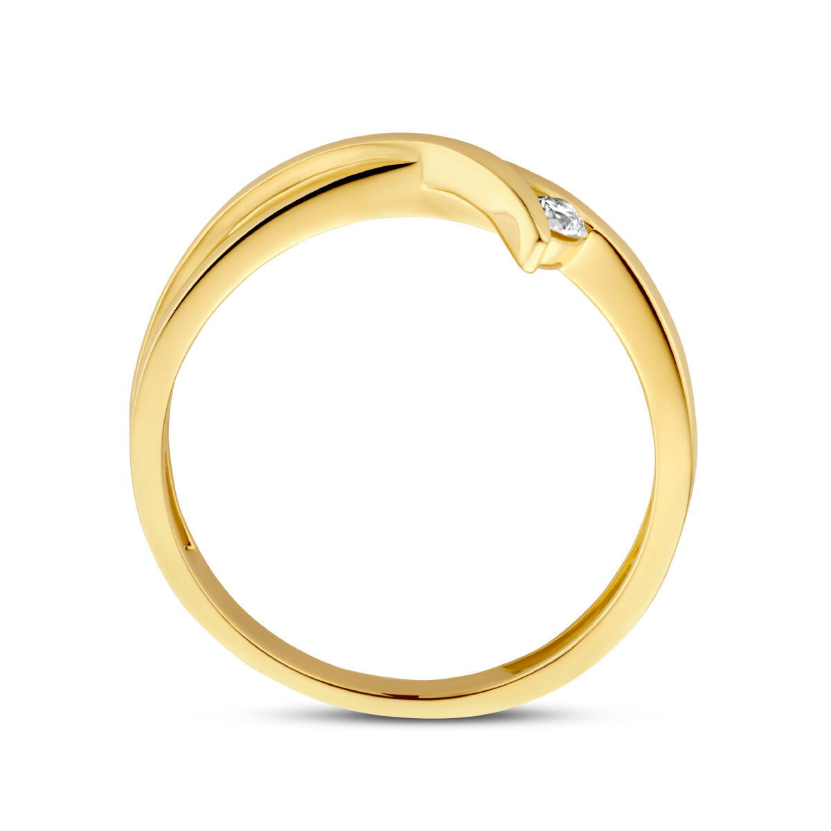 bague diamant 0.06ct h si or jaune 14K
