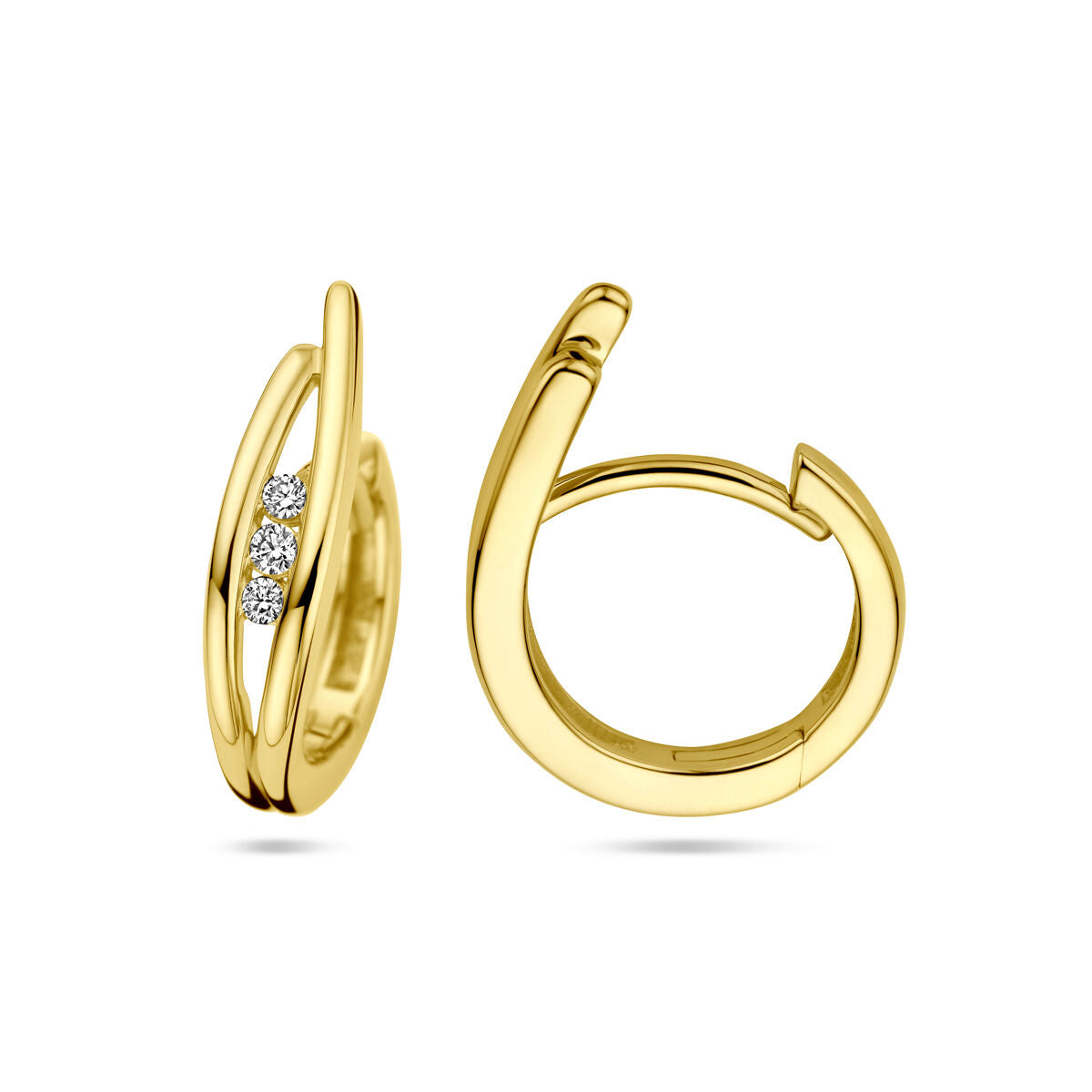 créoles diamant 0.10ct (2x 0.05ct) h si or jaune 14K