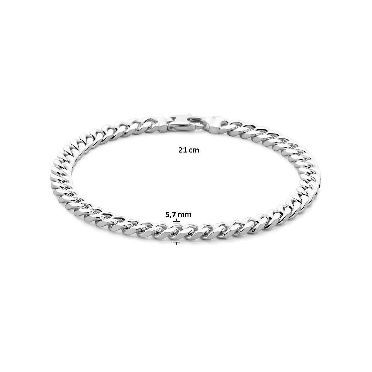Bracelet en argent pour homme gourmette 5,7 mm