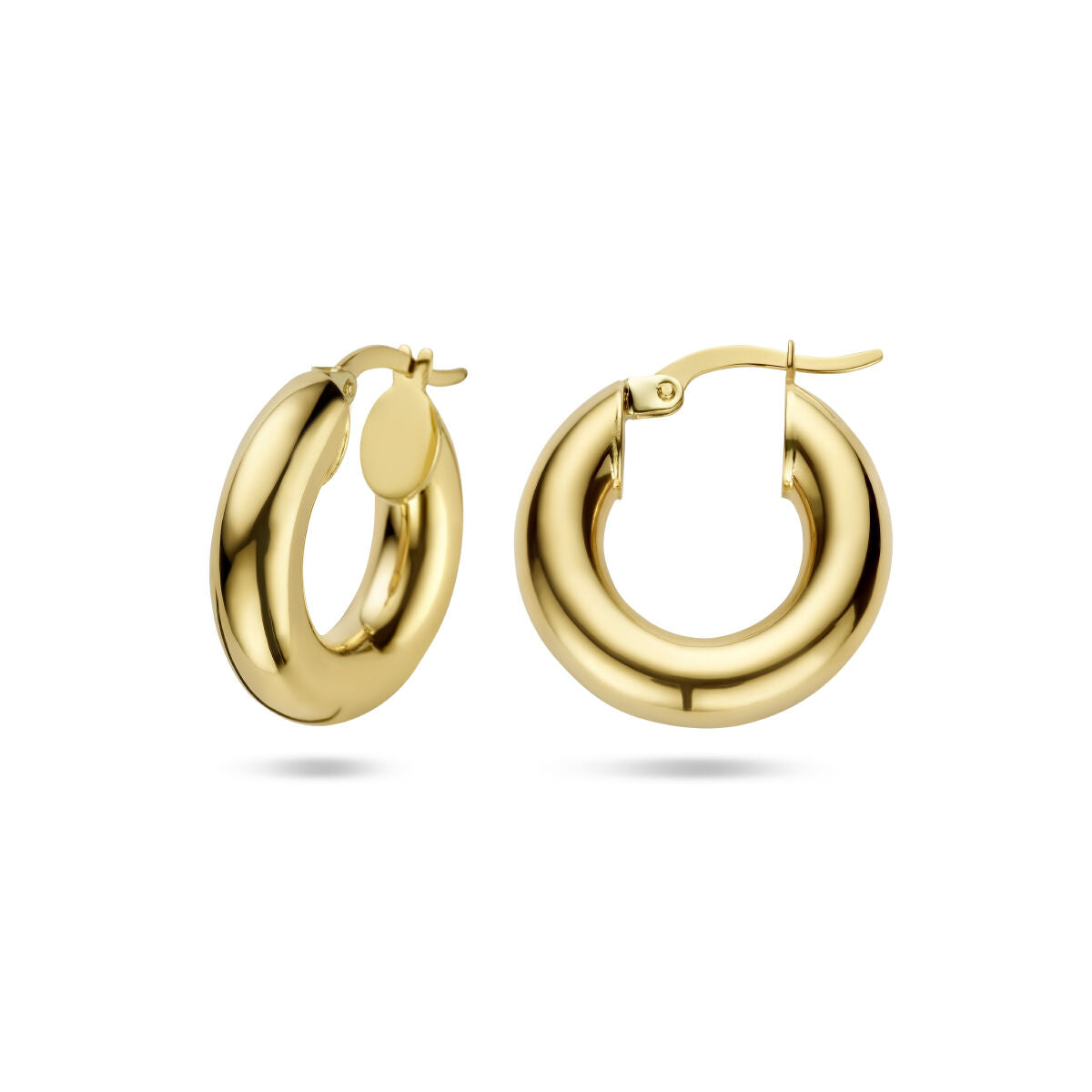 créoles 5,0 mm tube rond or jaune 14K