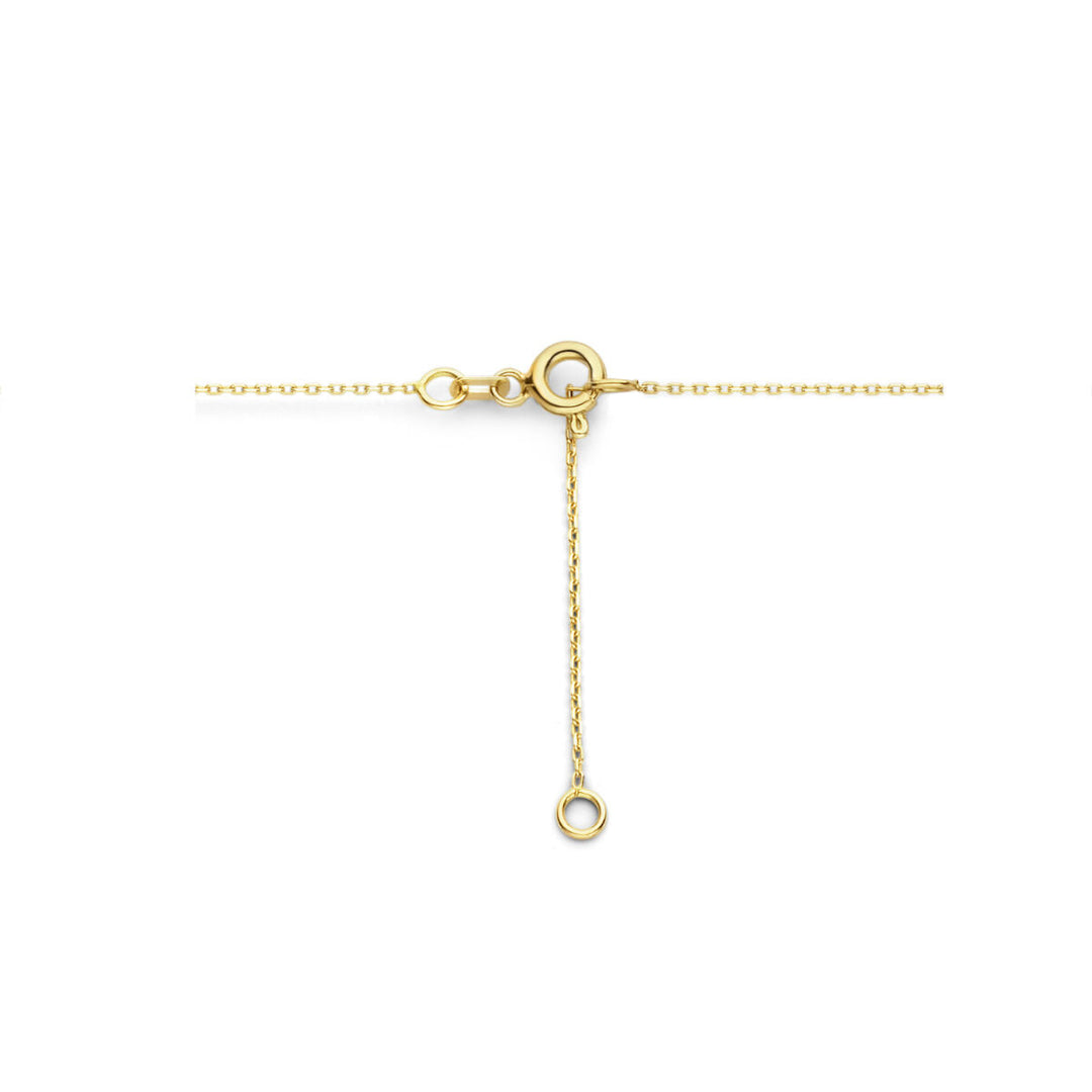 Gouden dames ketting klavertje 14K
