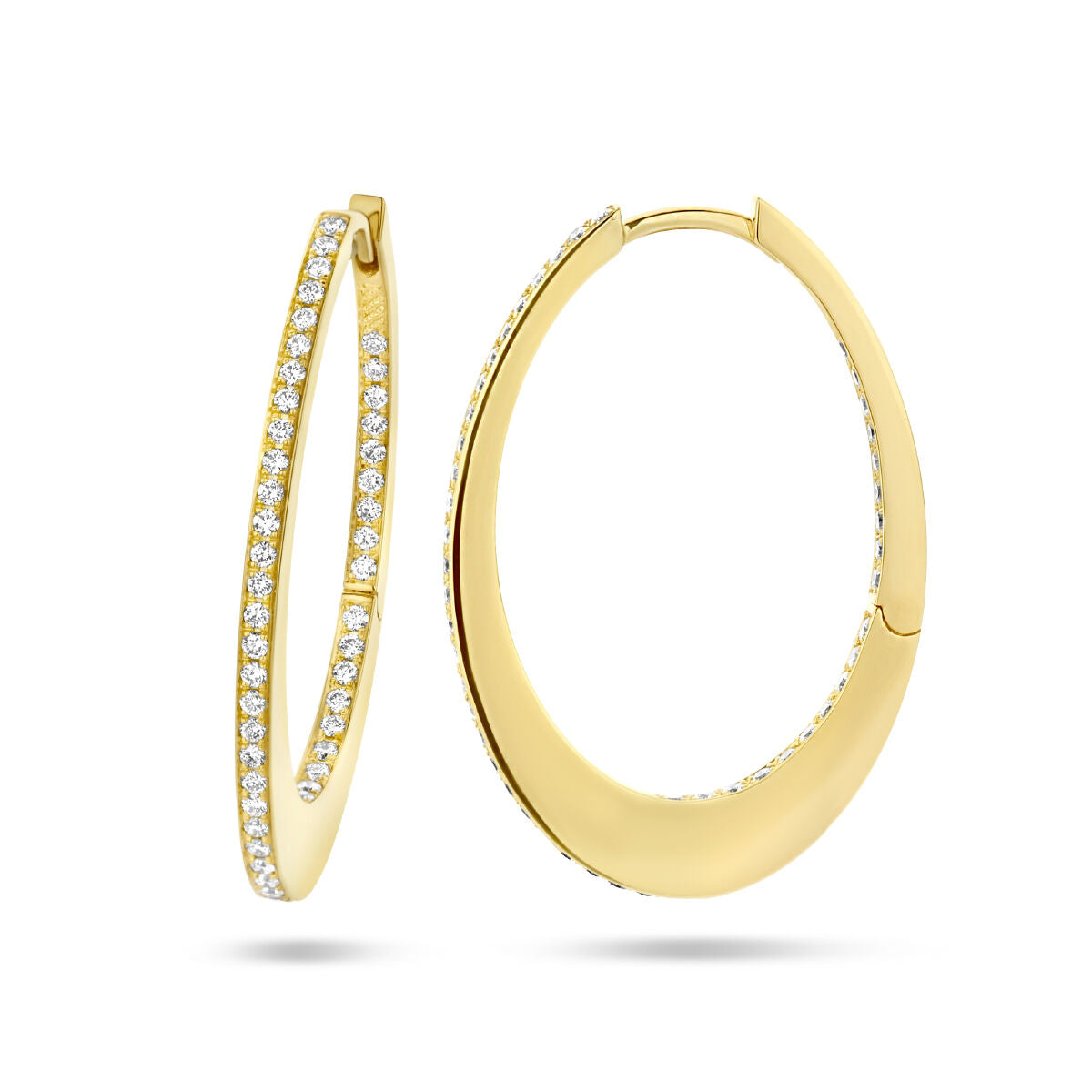 créoles diamant 0.42ct (2x 0.21ct) h si or jaune 14K