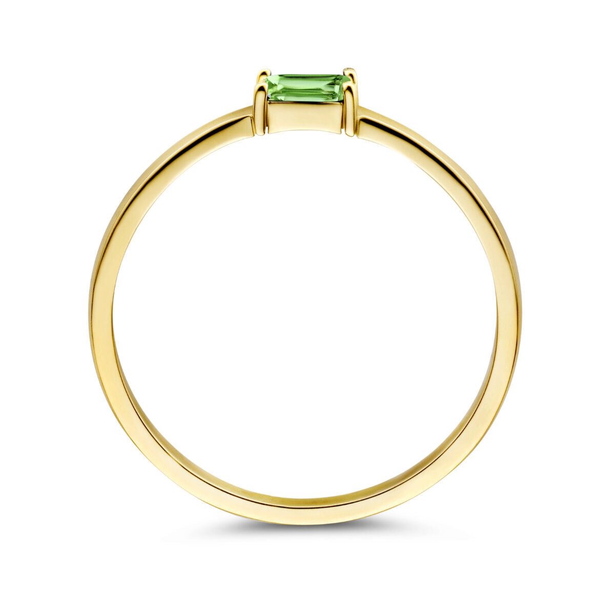 bague avec pierre de naissance émeraude mai 14K or jaune