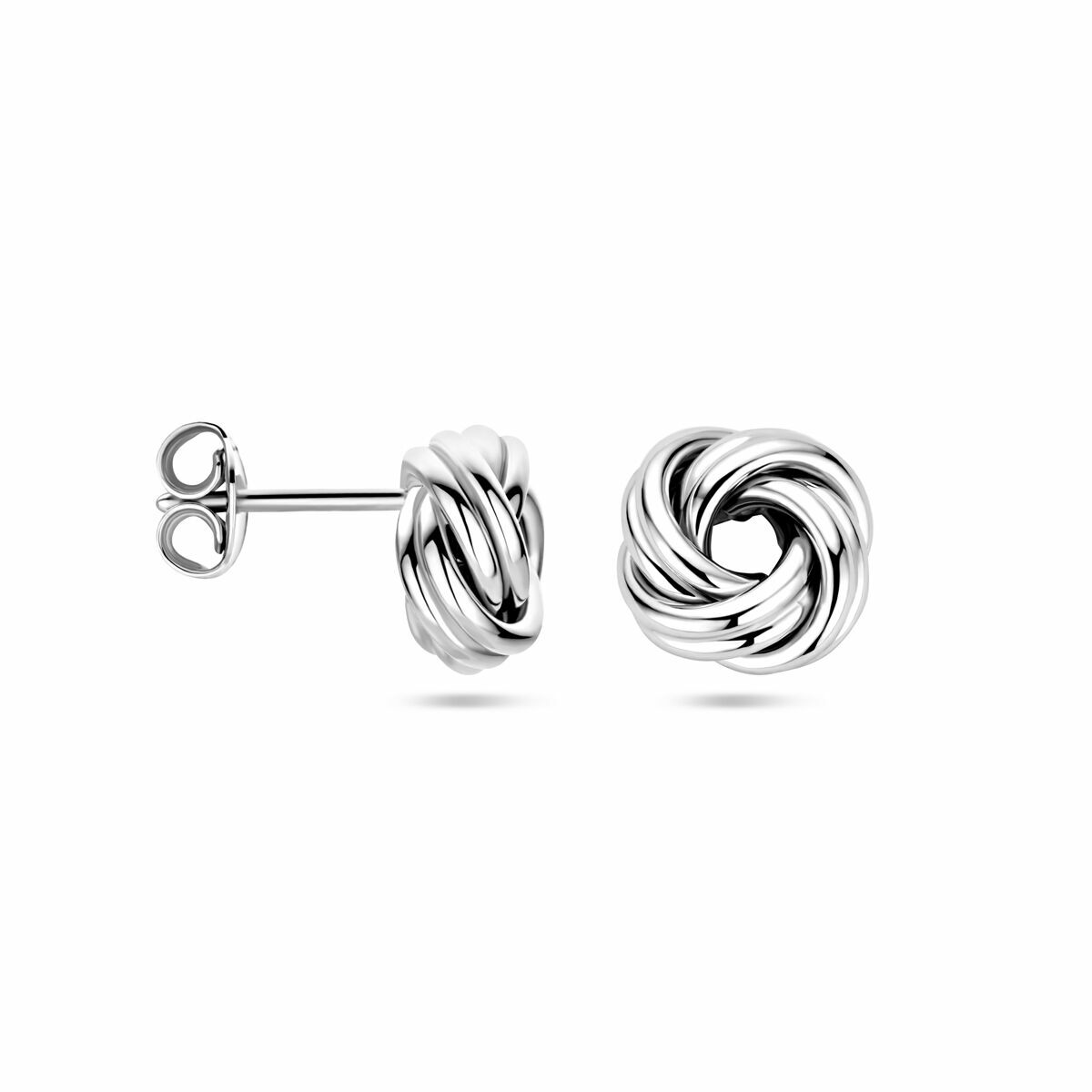 puces d'oreilles nœud argent rhodié