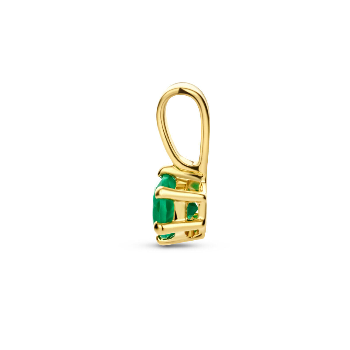 pendentif en agate verte en or jaune 14K