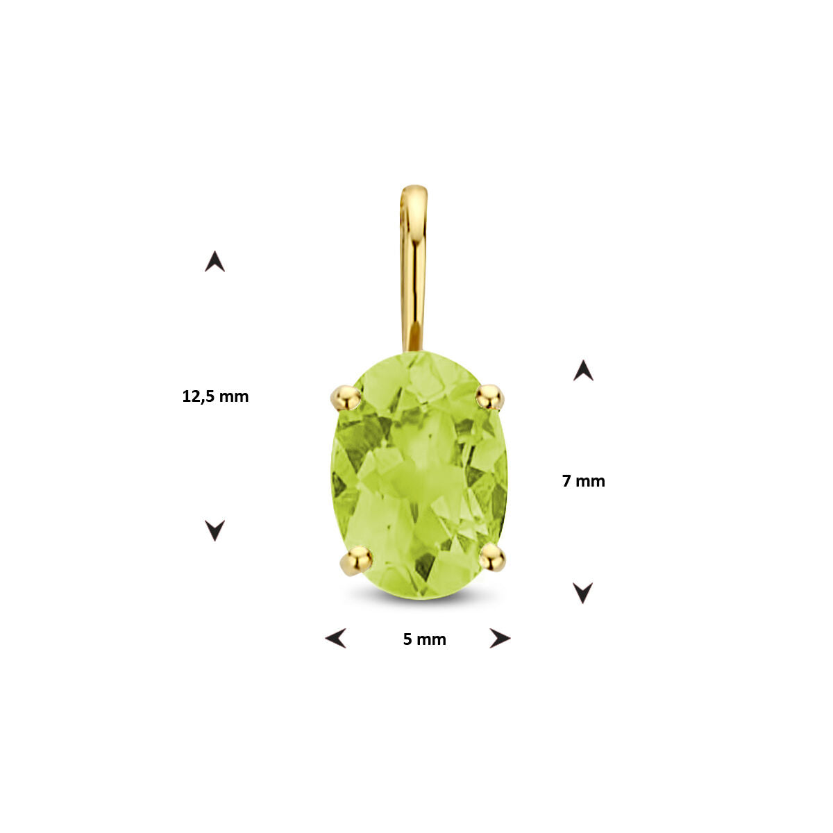 pendentif péridot or jaune 14K