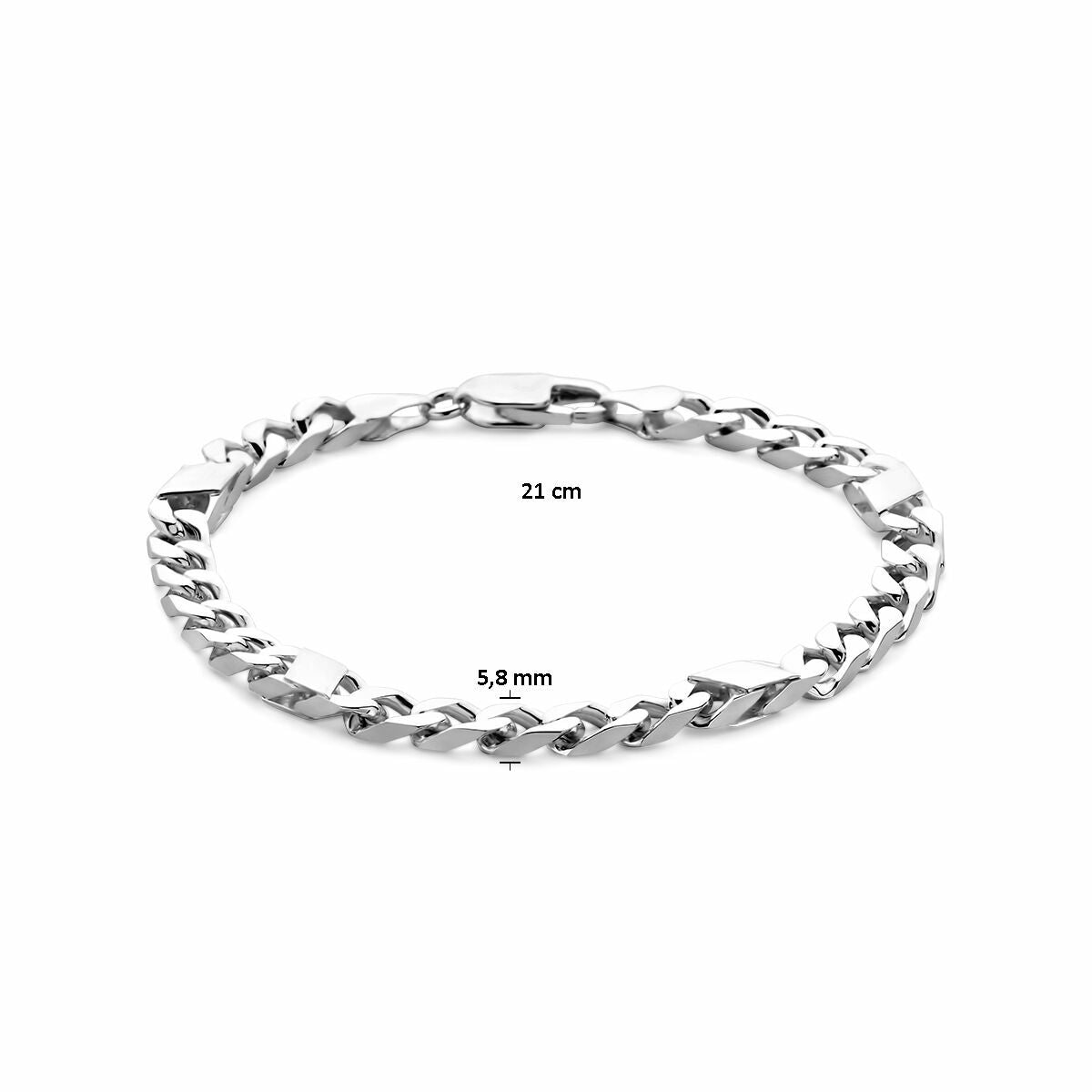 Bracelet en argent pour homme gourmette avec entretoise 5,8 mm