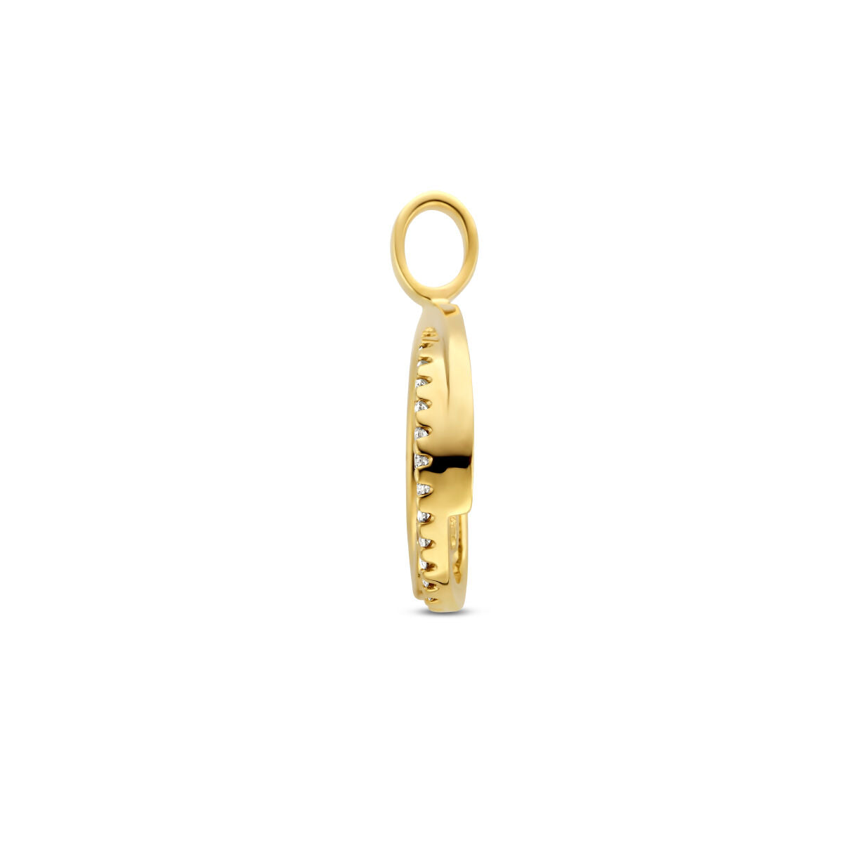 pendentif rond diamant 0.13ct h si or jaune 14K