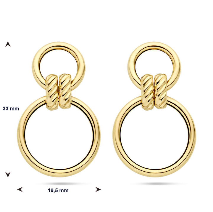 oorhangers cirkels 14K geelgoud
