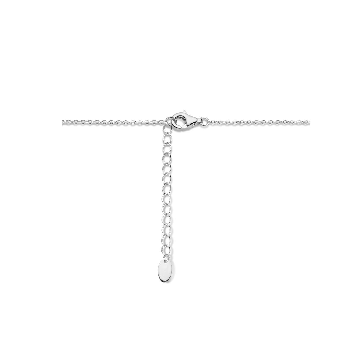collier en forme de cœur 40 + 4 cm argent rhodié