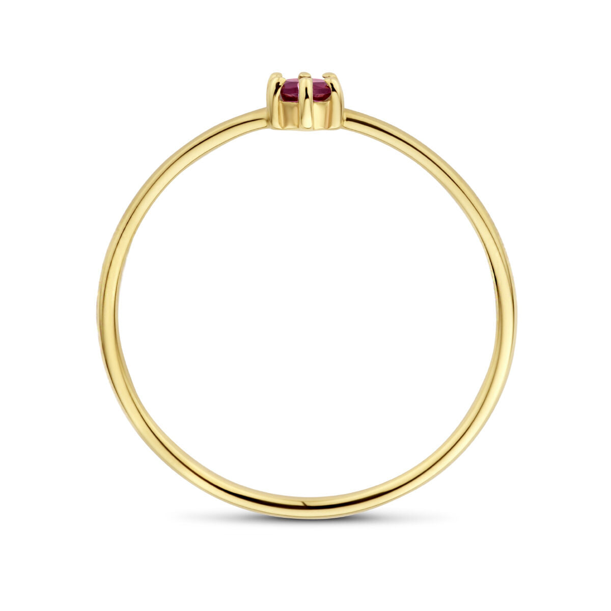 bague avec pierre de naissance grenat janvier 14K or jaune