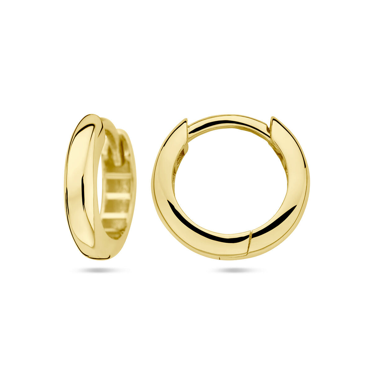 créoles 3,0 mm en tube demi-rond en or jaune 14K