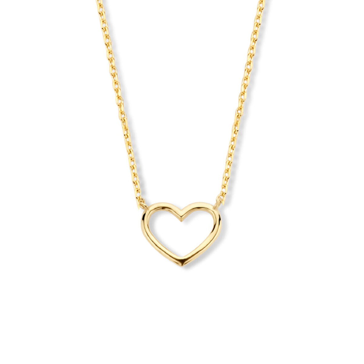 collier en or 14K avec un pendentif en forme de cœur
