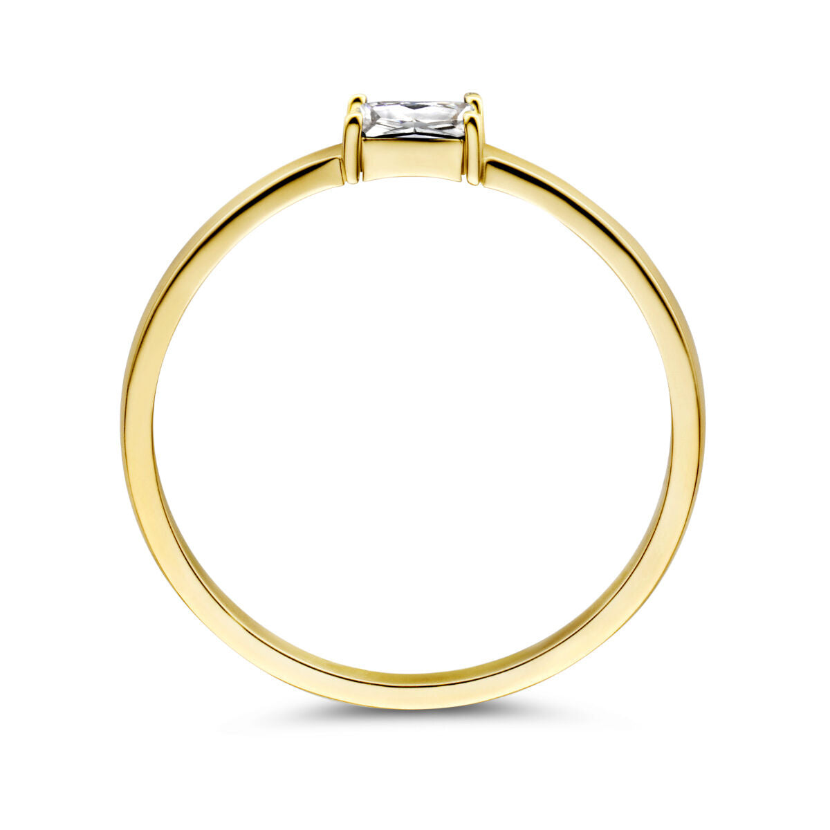bague avec pierre précieuse zircone avril 14K or jaune