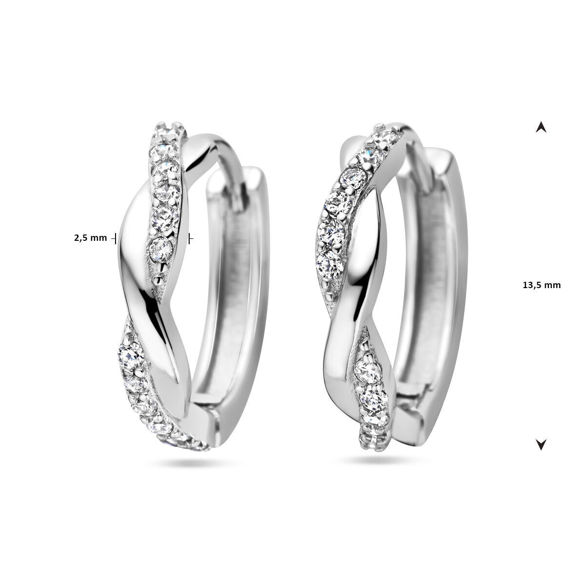 créoles zircone argent rhodié