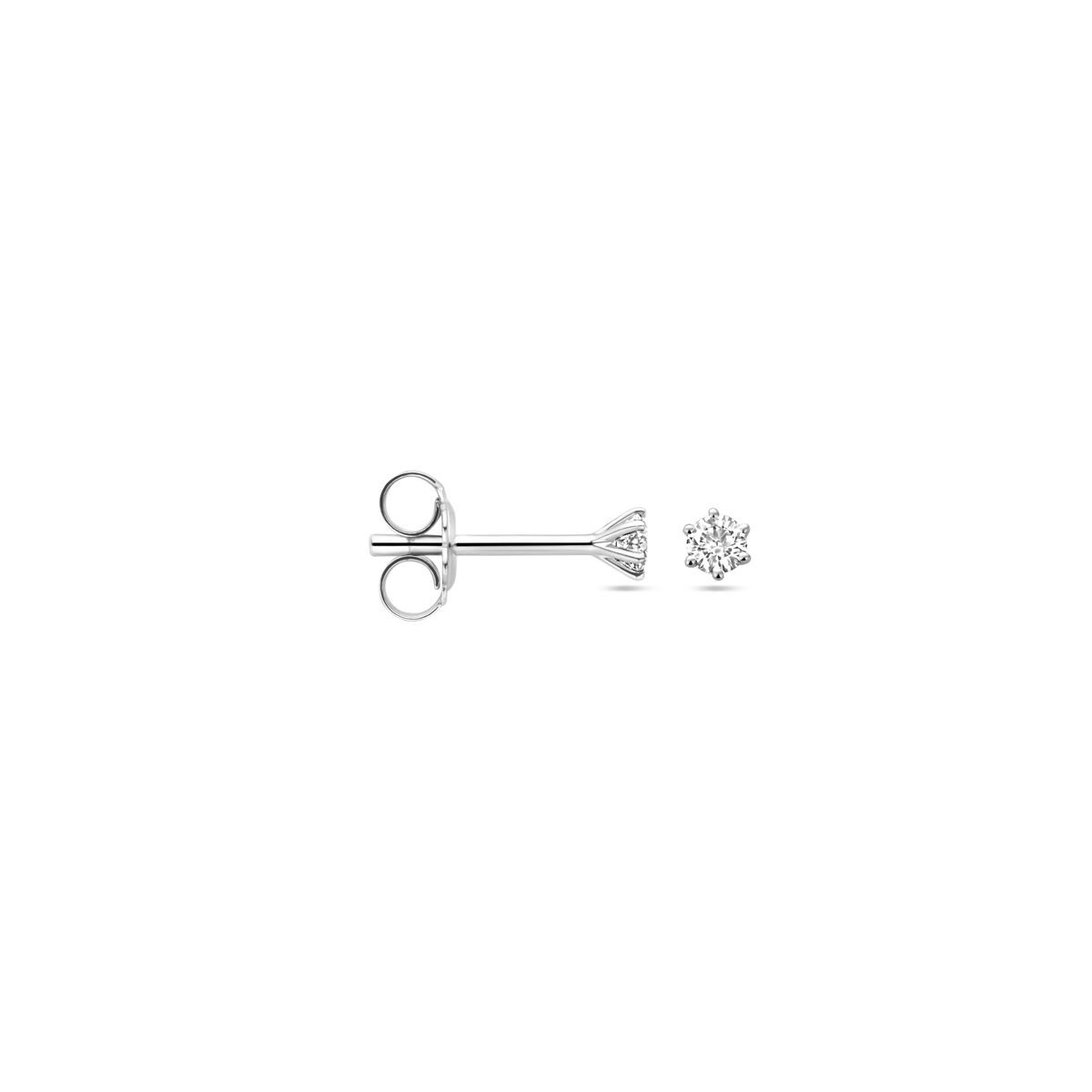 puces d'oreilles diamant h si or blanc 14K