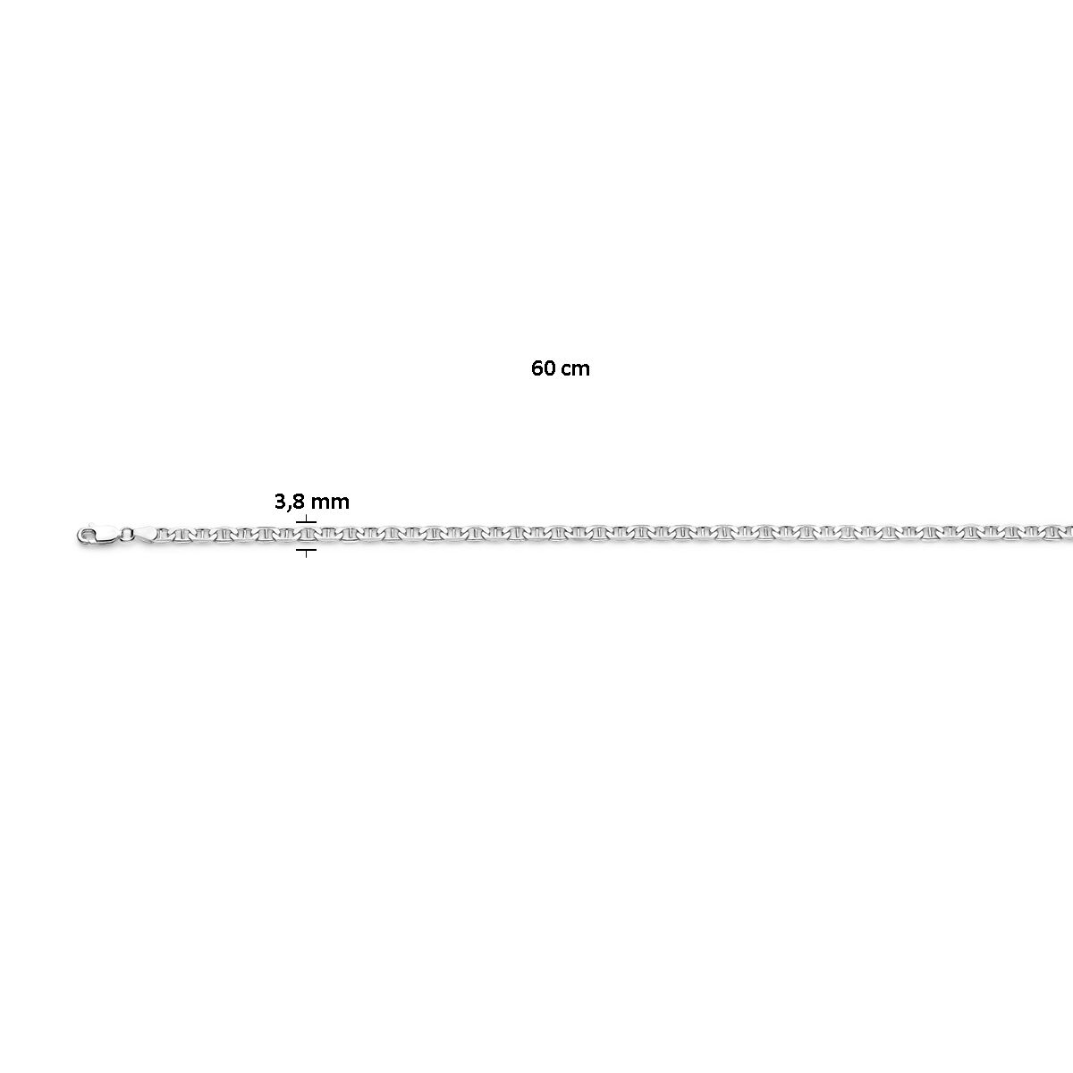 ancre 3,8 mm argent blanc