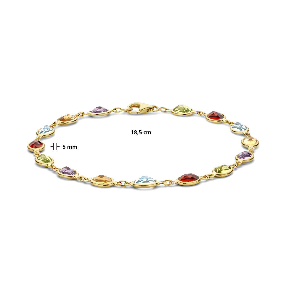 Bracelet en or pour femme avec pierres naturelles 14K