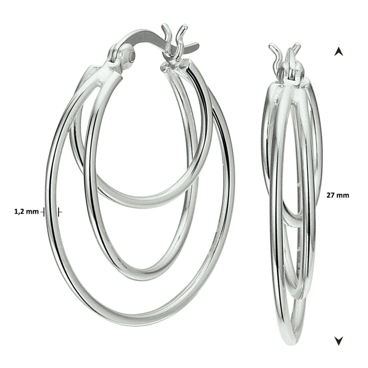 créoles argent rhodié