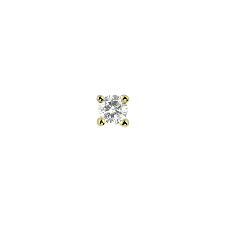 oorknop diamant 0.05ct h si per stuk 14K geelgoud