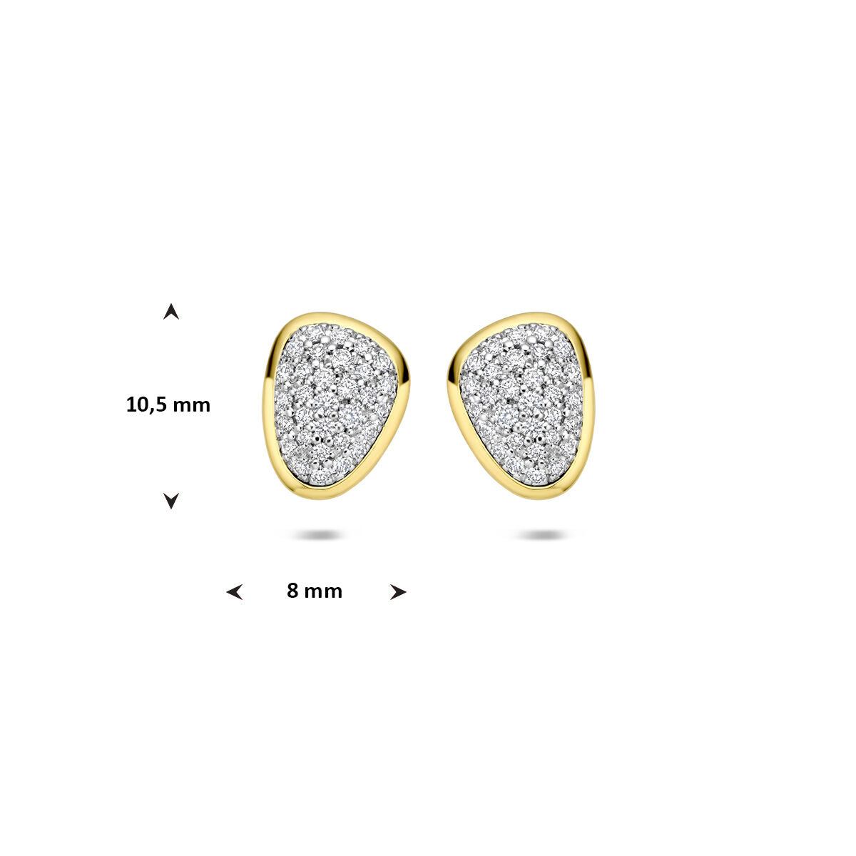 Puces d'oreilles bicolores 14k avec diamant 0.35ct