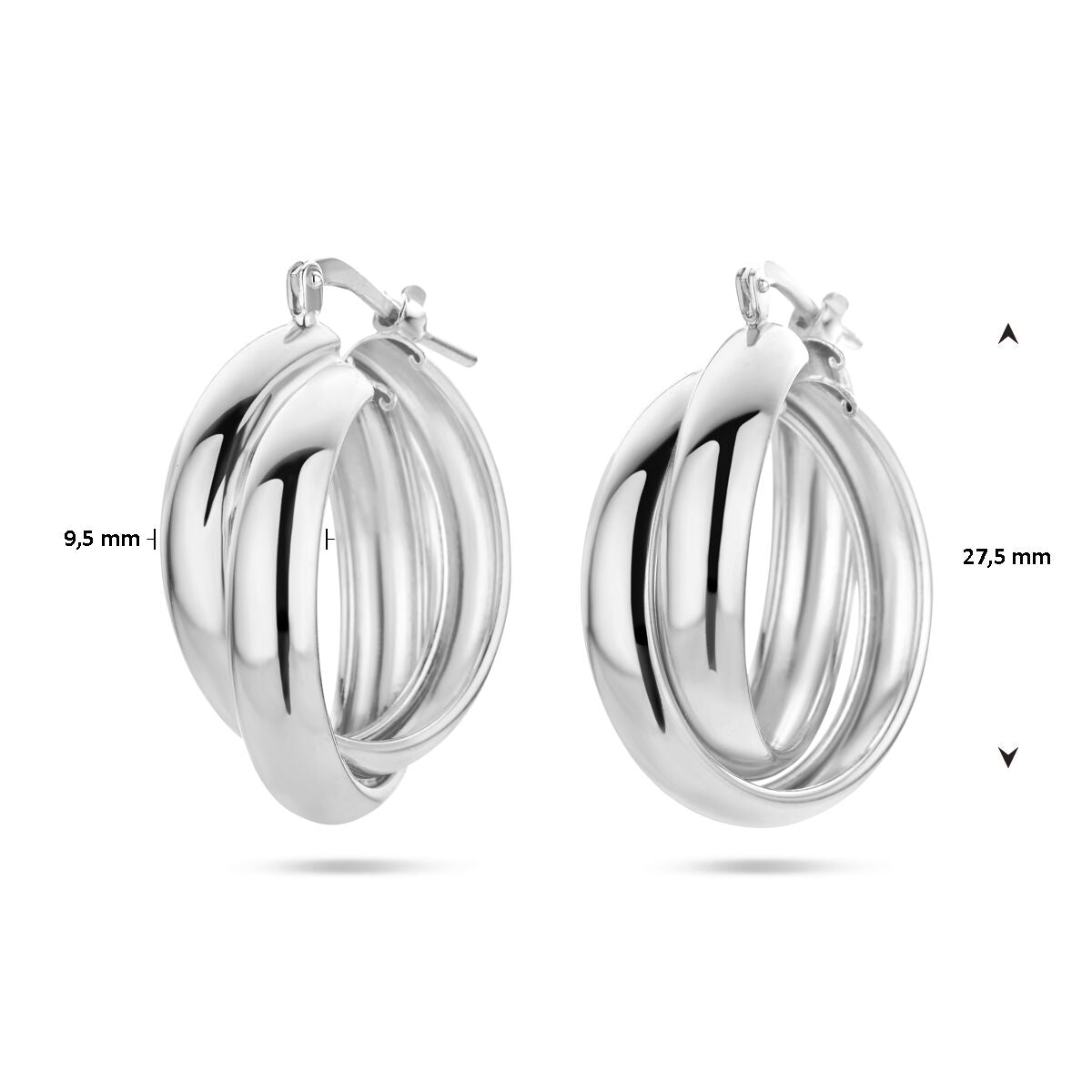 créoles argent rhodié