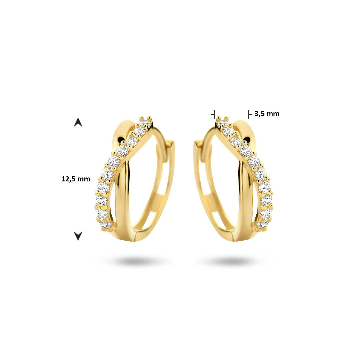 créoles zircone 14K or jaune