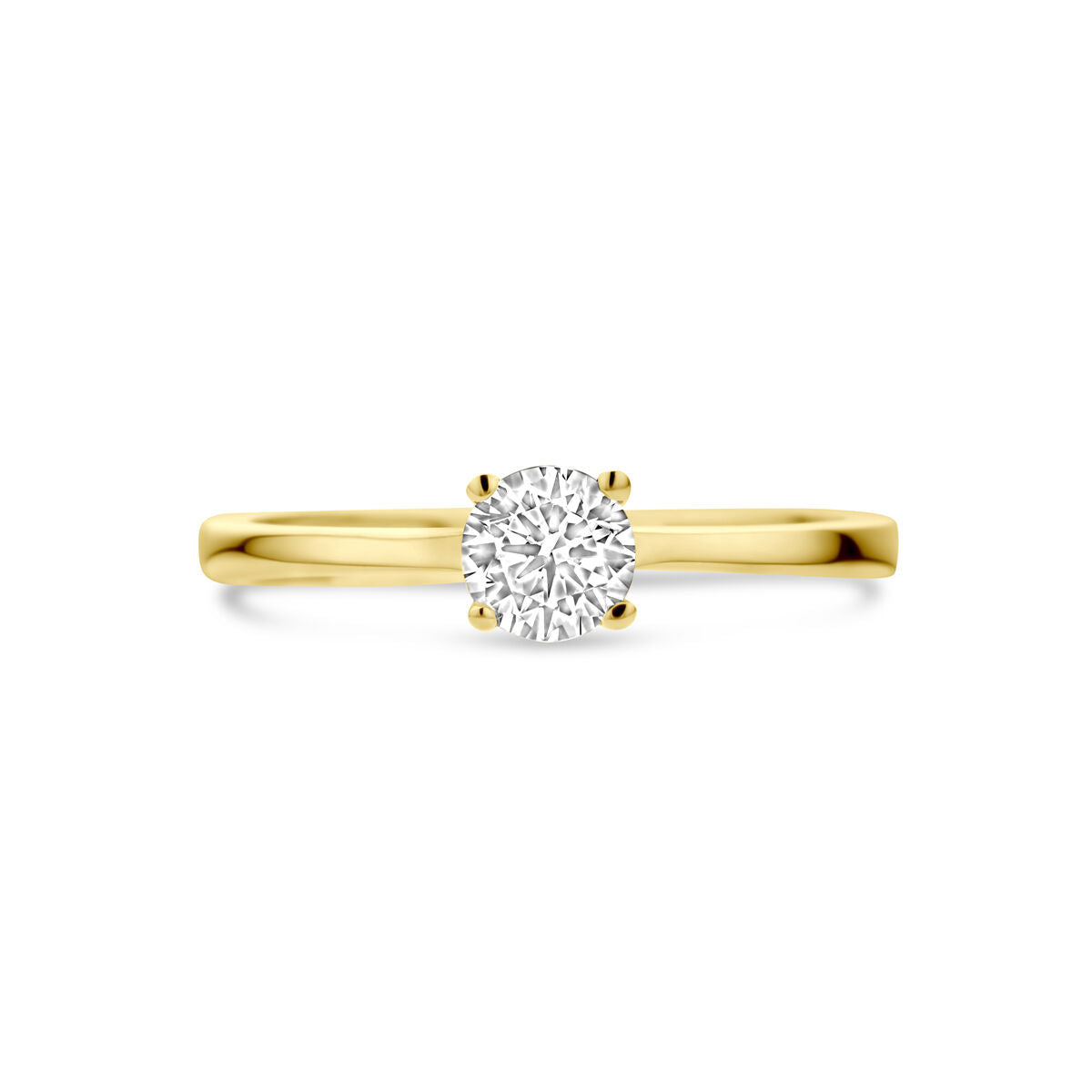 bague zircone 14K or jaune