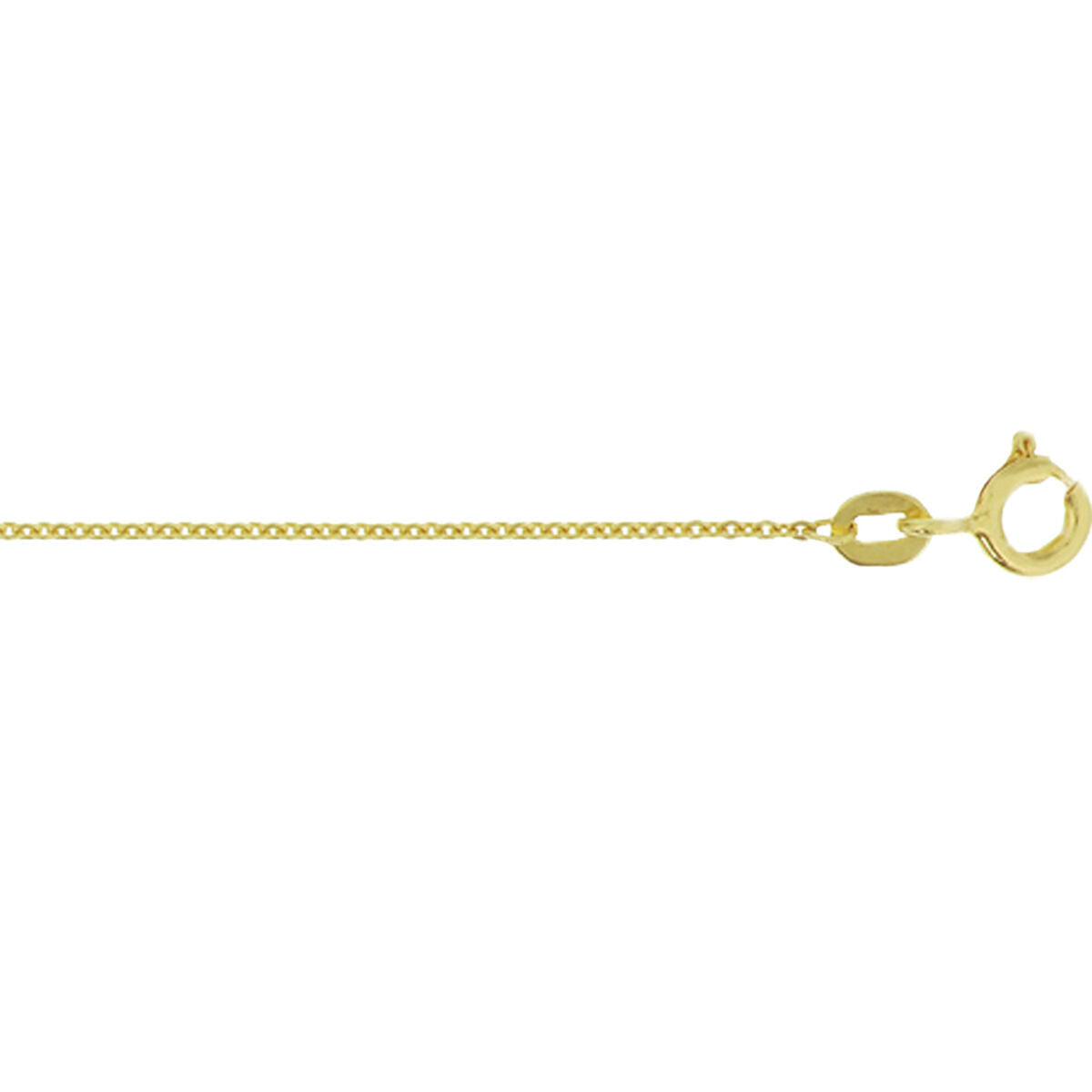 Collier en or jaune 14 carats avec maillons plats, longueur de 41 à 45 cm.