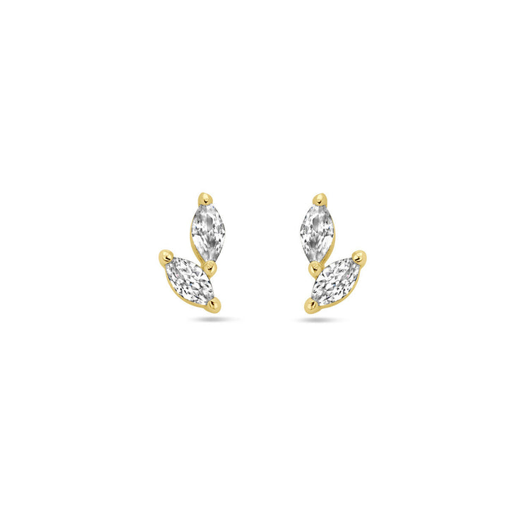 oorknoppen zirkonia 1 micron zilver verguld (geel)