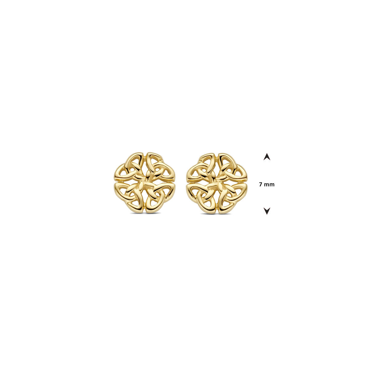 puces d'oreilles 7 mm or jaune 14K