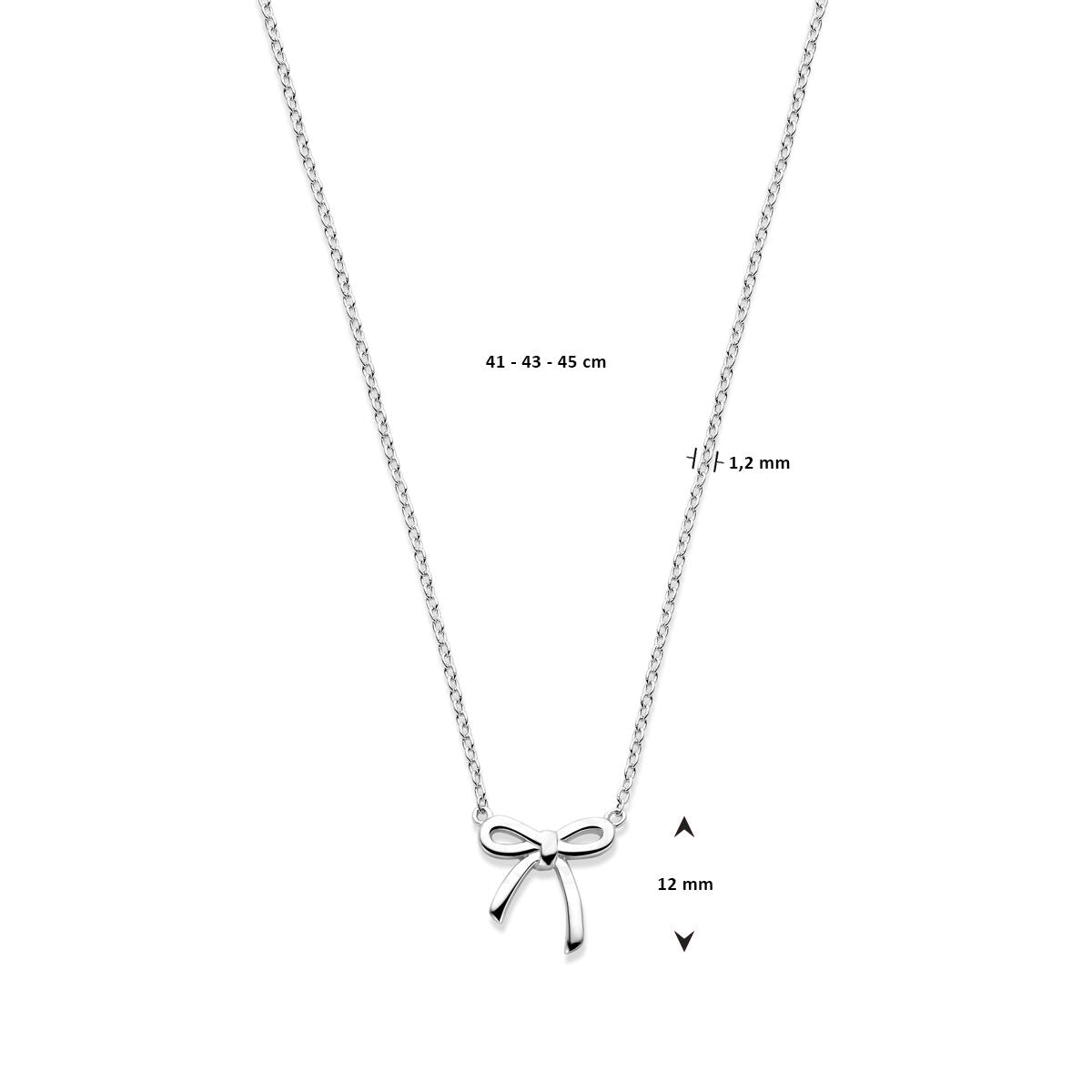 collier nœud 41 - 43 - 45 cm argent rhodié