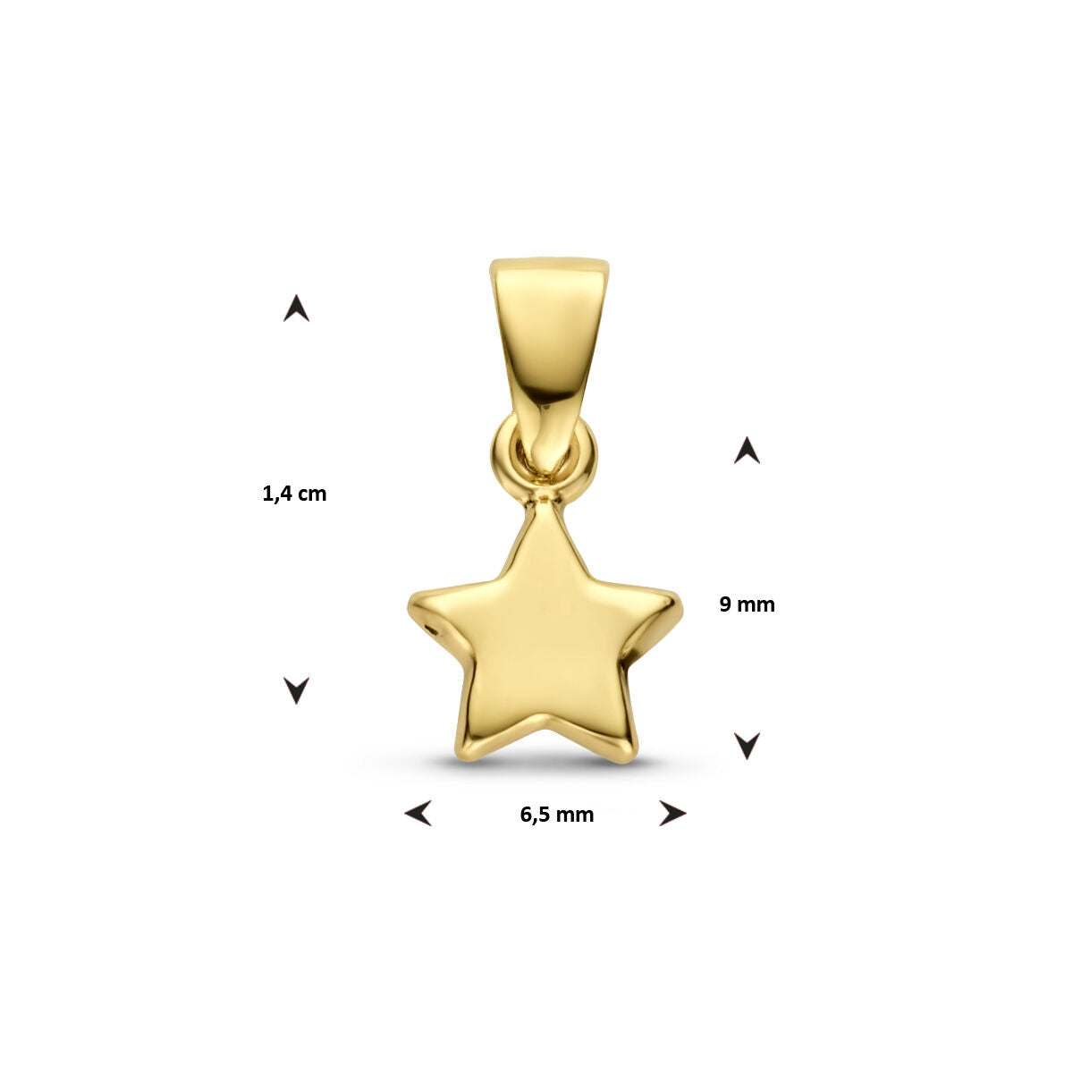 pendentif étoile 14K or jaune
