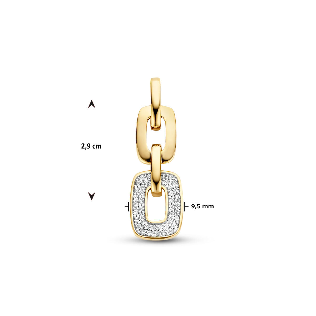 pendentif maille diamant 0.18ct h si or jaune 14K