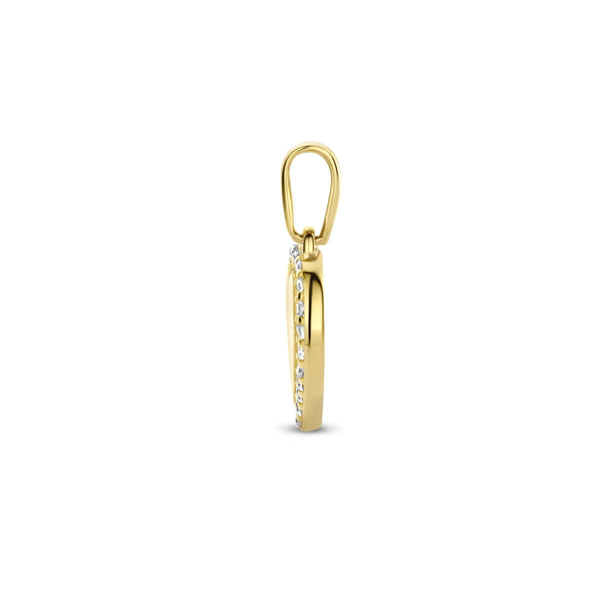 pendentif cœur zircone or jaune 14K
