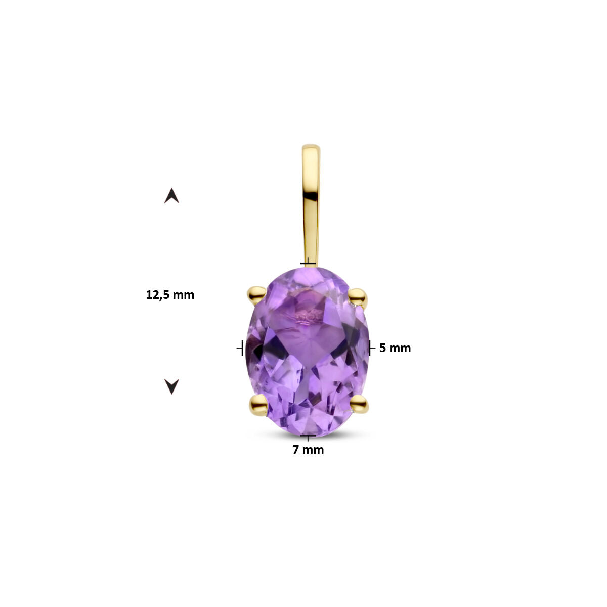 pendentif avec pierre de naissance en or jaune 14K