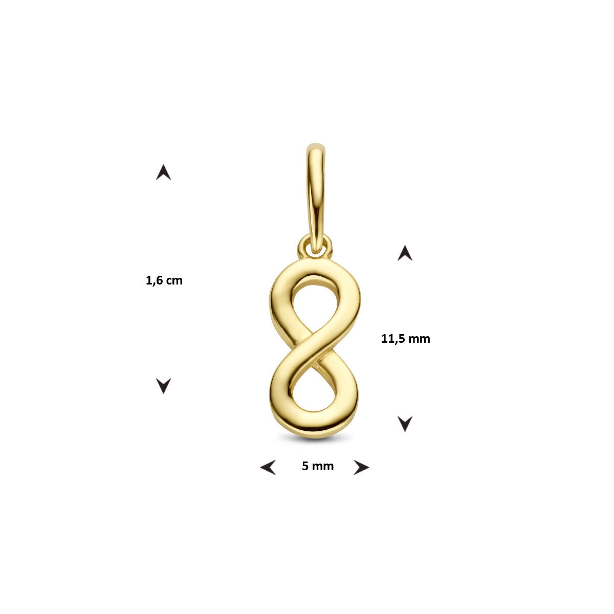 pendentif infinity or jaune 14K