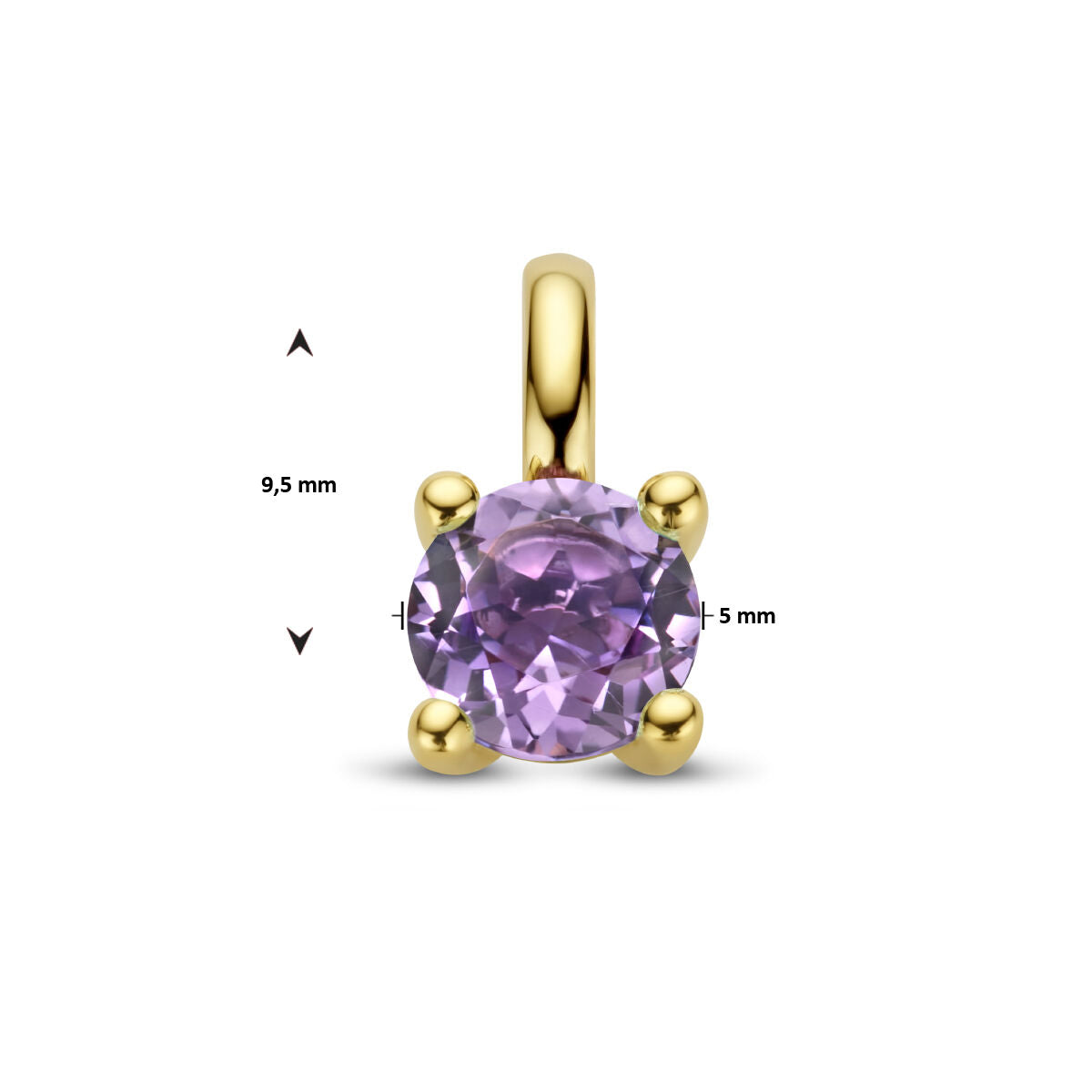 pendentif améthyste or jaune 14K
