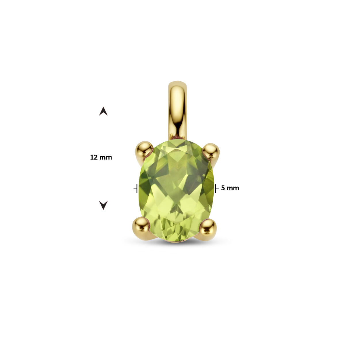 pendentif péridot or jaune 14K