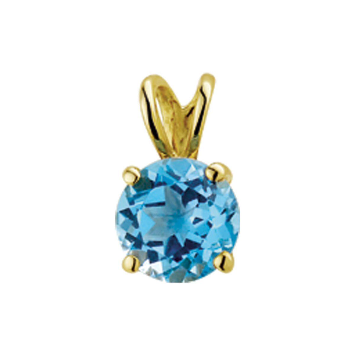 pendentif en or jaune 14K avec topaze bleu.
