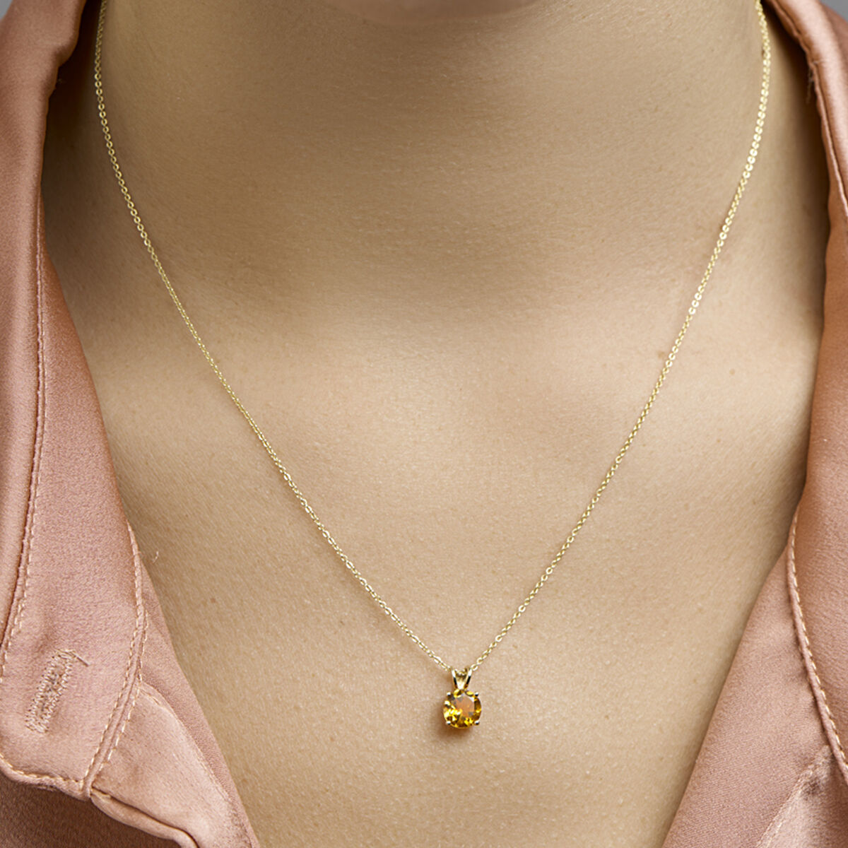 pendentif citrine or jaune 14K
