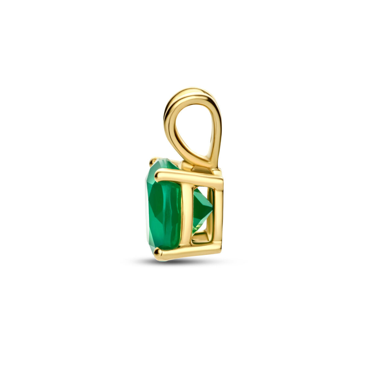 pendentif en agate verte en or jaune 14K