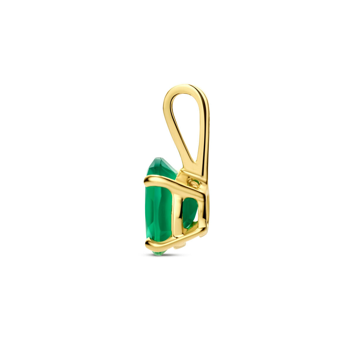 pendentif en agate verte en or jaune 14K