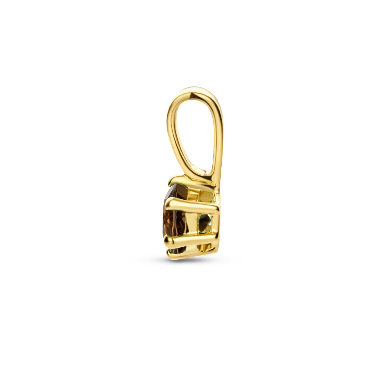 pendentif quartz fumé or jaune 14K