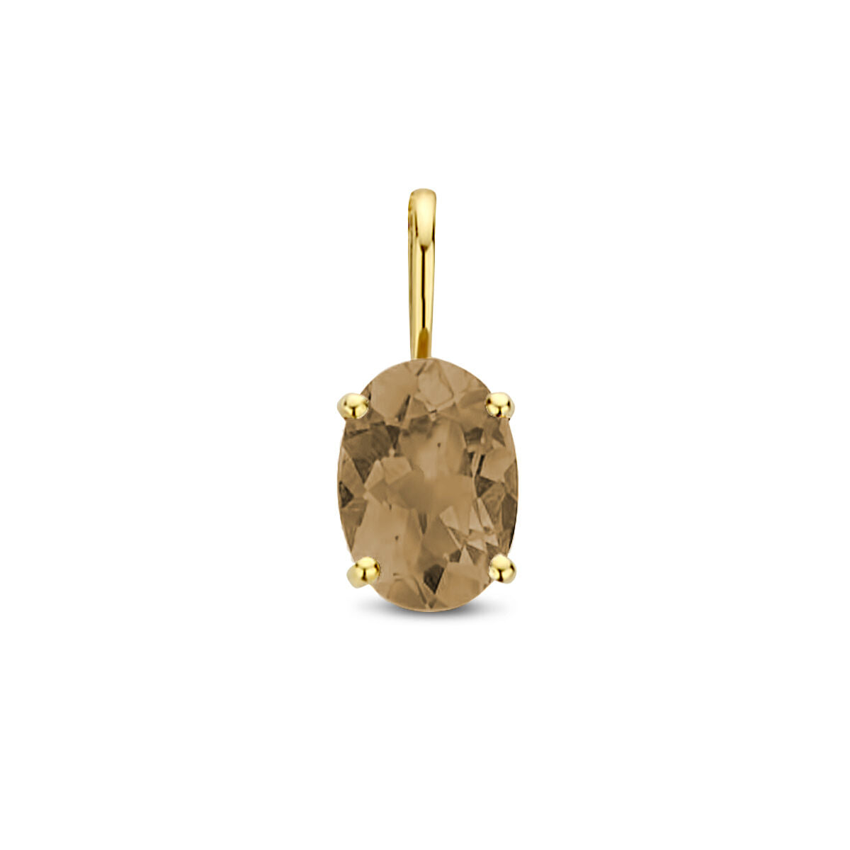 pendentif en quartz fumé monté sur or jaune 14K.