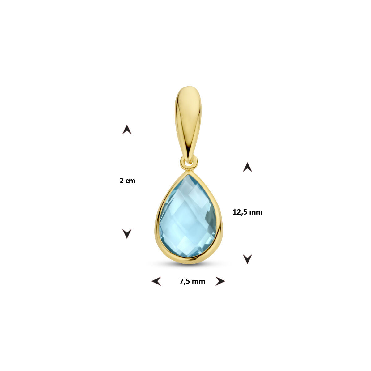 pendentif topaze bleue 14K or jaune