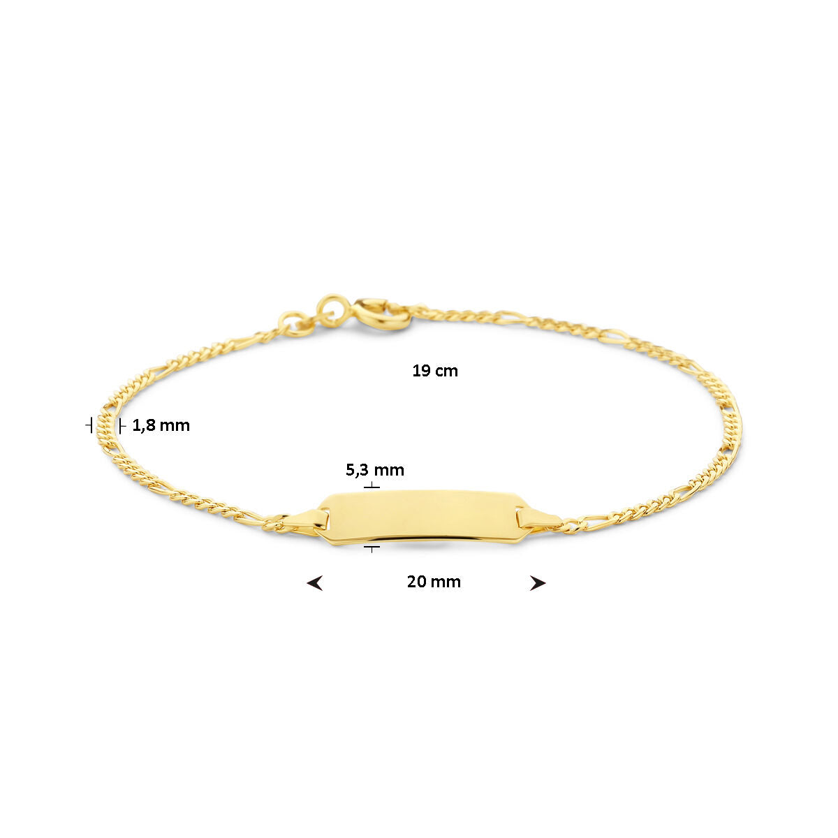 bracelet à graver 19 cm or jaune 14K